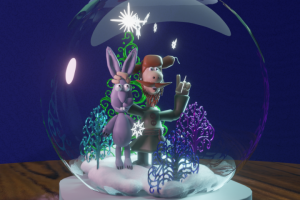 Хрустальный новогодний шар с персонажем из «Падал прошлогодний с