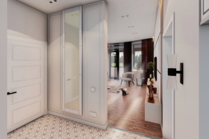 Дизайн проект квартиры_прихожая_гостиная