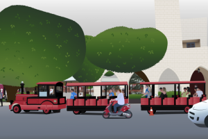 Векторная иллюстрация "Greek red train"