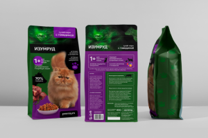 Упаковка жидкого корма для кошек Изумруд