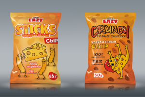Дизайн упаковки кукурузных палочек и сухариков