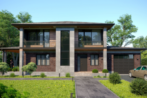 Визуализация дизайна фасада частного дома