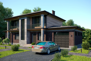 Визуализация дизайна фасада частного дома