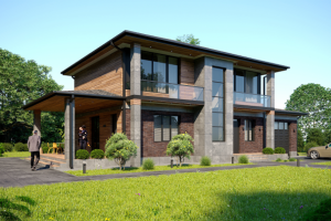 Визуализация дизайна фасада частного дома