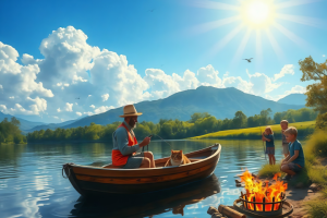 Старичок на рыбалке