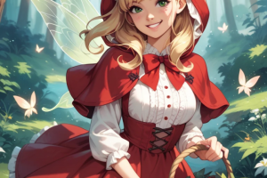 Сделать обложку для детской сказки " Красная шапочка"