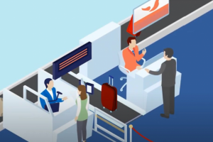 Аэропорт Визуализация процесса транспортровки багажа