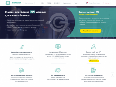ЭСЦ. Онлайн-платформа API-данных (UX/UI, проектирование, дизайн)
