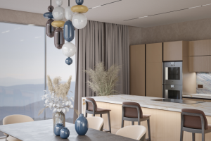 Кухня/столовая в загородном доме