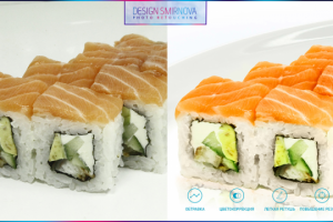 Ретушь фото еды (роллы)