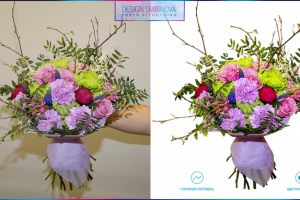 Обтравка букета цветов