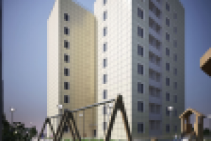 Многоэтажный дом с парковкой