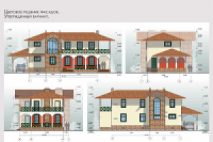 Загородный дом в подмосковье (Цветовое решение фасадов)