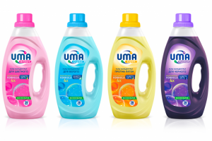 Дизайн упаковки гелей для стирки "UMA"