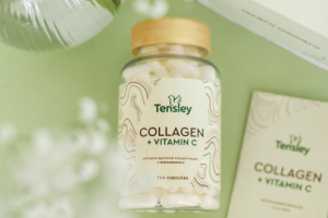 Дизайн логотипа и упаковки для коллагена от "Tensley"