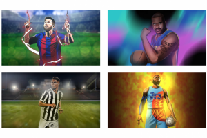 Серия иллюстраций со спортсменами