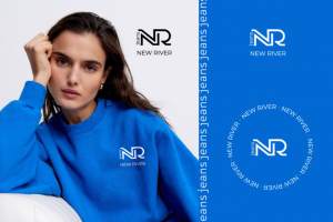 NEW RIVER логотип для бренда одежды