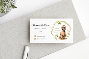 Визитная карточка для мастера причесок и макияжа