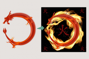 Добавление огня к дракону