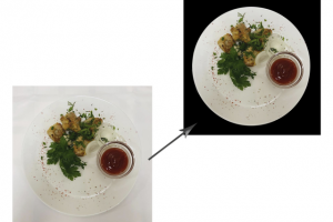 Замена фона фото продукта питания на черный