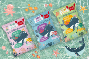 Дизайн линейки упаковок детской соли для ванной