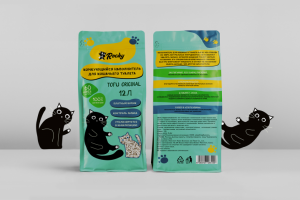 Дизайн упаковки кошачьего наполнителя для лотка