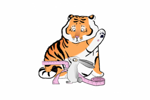 Иллюстрация тигра и зайца