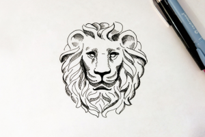 Лев набросок