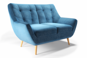 Диван с синей обивкой