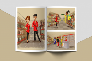 Иллюстрации для брошюры. Магазины"Магнит" АО "Тандер"