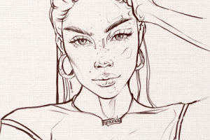 Скетчевый женский портрет