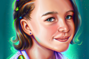 Детский портрет с неоном