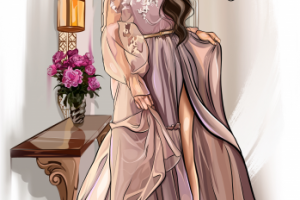 Портретный логотип для магазина вечерних платьев