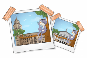 иллюстрация для открытки с достопримечательностями Воронежа