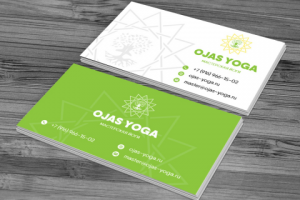 Визитка для мастерской йоги OJAS YOGA