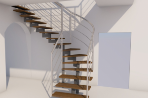 Лестница на металлическом каркасе