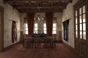 Столовая в загородном доме.