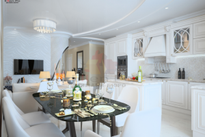 Дизайн кухни гостиной соврменная классика