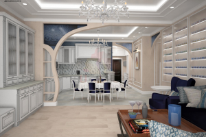 Дизайн гкухни гостиной соврменная классика