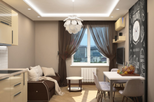 Дизайн современной кухни-гостиной 2