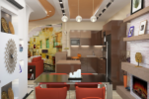 Дизайн кухни-гостиной в частном доме