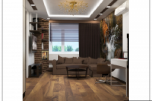 Дизайн однокомнатной 42кв.м. гостиная