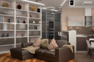 Дизайн гостиной студии