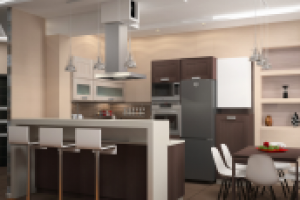 Дизайн кухни в коричневых тонах