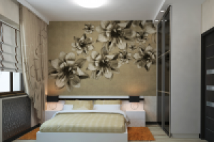 Дизайн спальни цветы