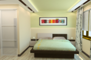 Дизайн спальни, яркие тона