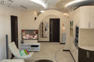 Дизайн гостиной в современном стиле, светлые тона