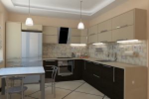 Дизайн кухни в современном стиле вид 1