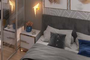 Дизайн и 3D-визуализация однокомнатной квартиры для студентки