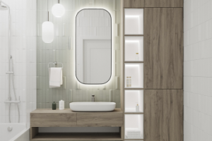 Дизайн и 3D-визуализация санузла для семьи